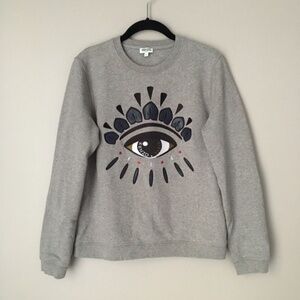 Kenzo Evil Eye Embroidered Gray Sweatshirt